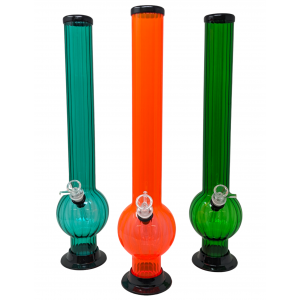 18" Acrylic Ball Shape Straight Water Pipe Assorted Color - [AJM22]